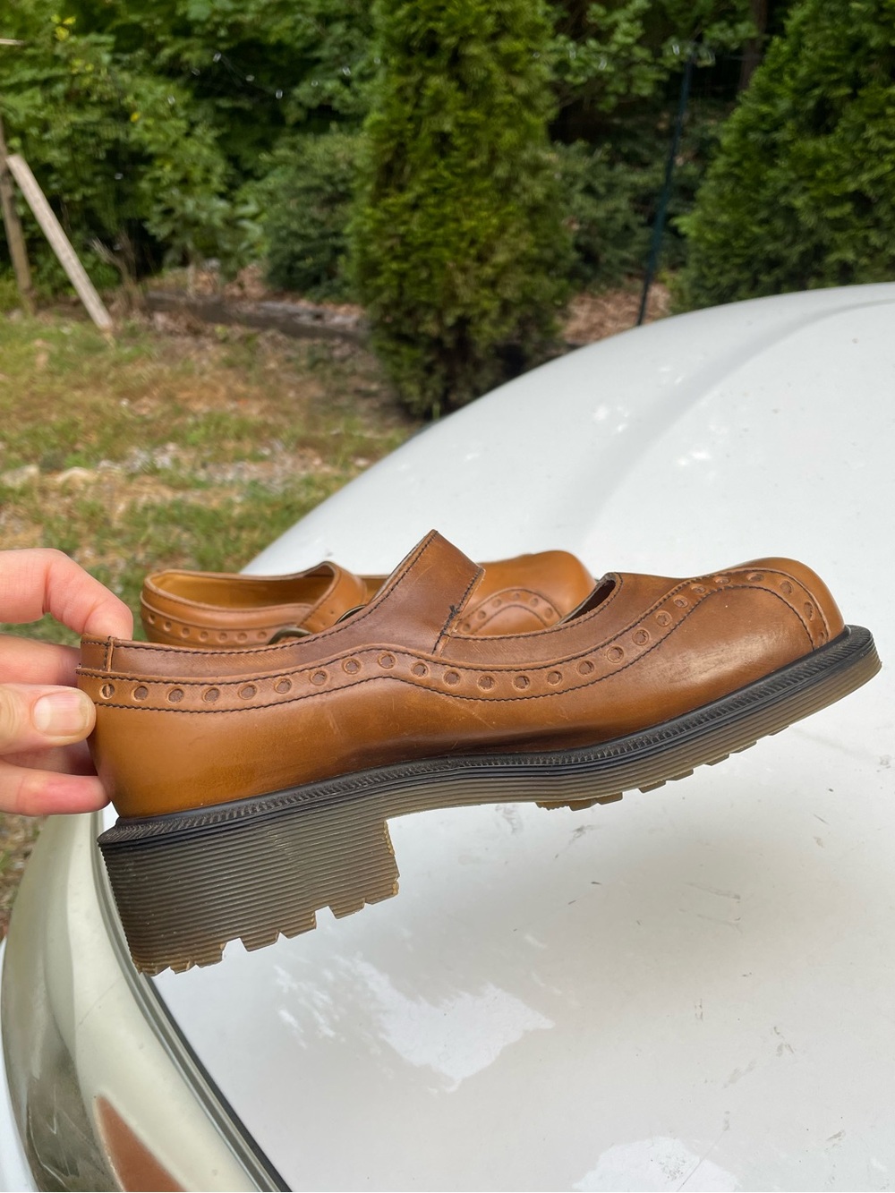 Dr Marten England Vintage Brogue Leather Mary Jane Clog Shoes Size 8 Woman’s (6) - Picture 3 of 14